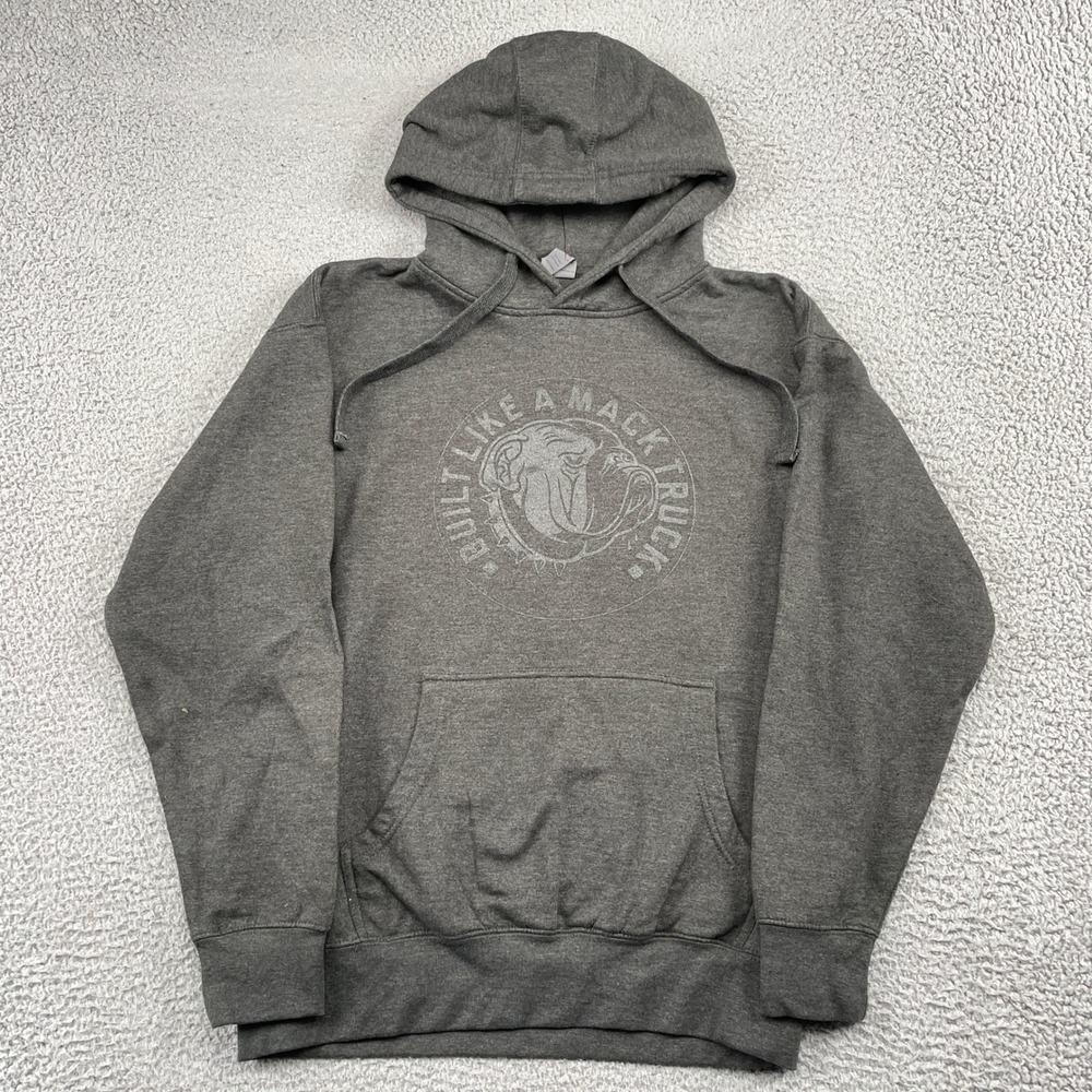 Built Like A Mack Truck Pullover Graphic Cotton Heritage Hoodie Mens Large Gray